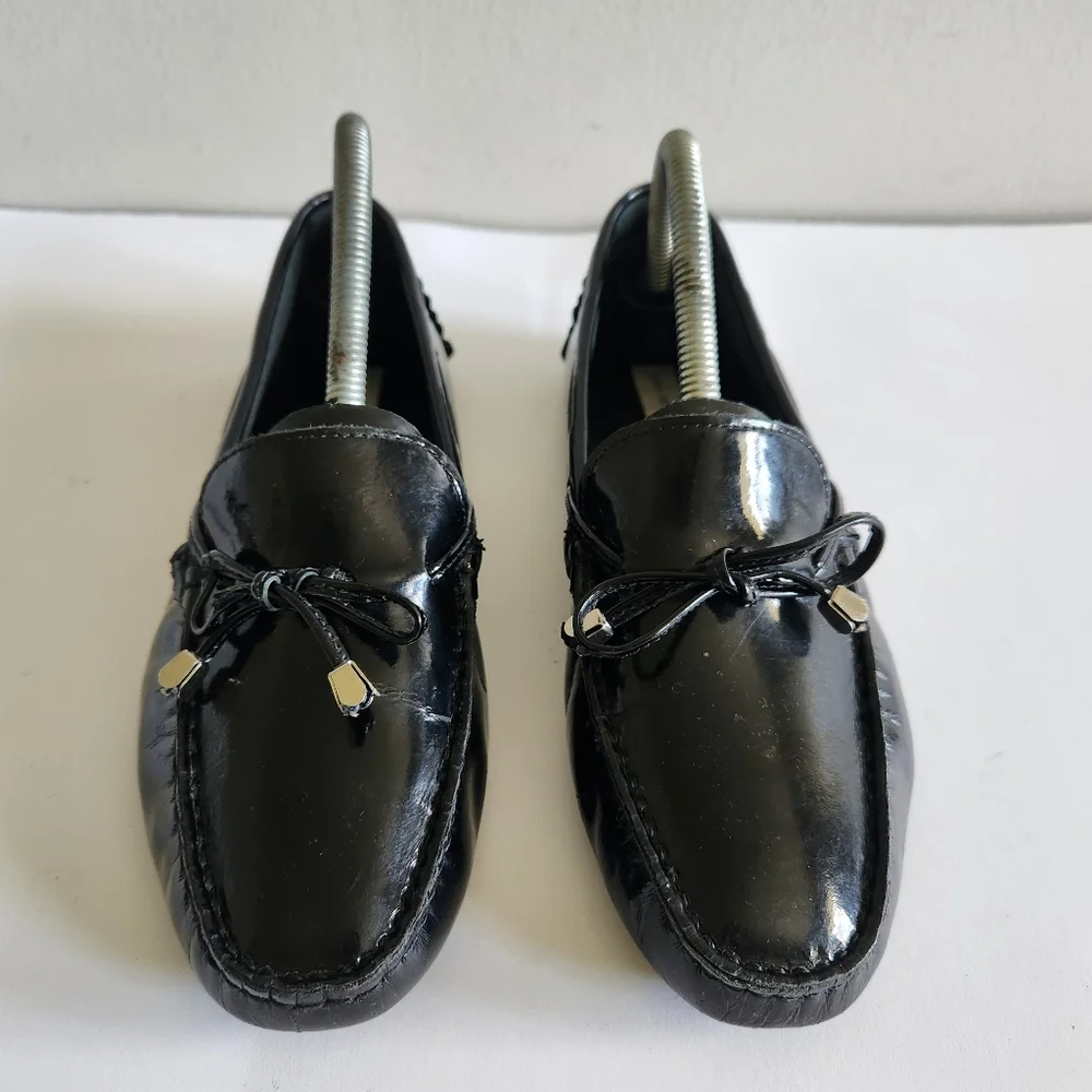 Saks Fifth Avenue Black Patent Leather Loafers